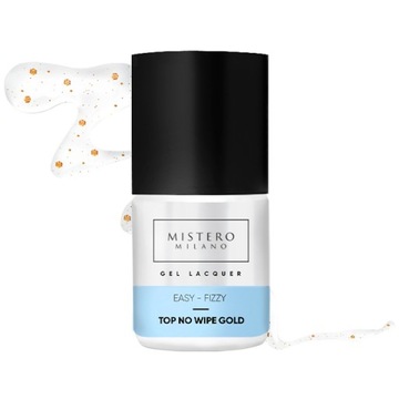 TOP NO WIPE HYBRYDOWY EASY-FIZZY Gold z drobiną Mistero Milano 12ml 1410/12