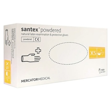 Rękawice lateksowe santex XS pudrowane