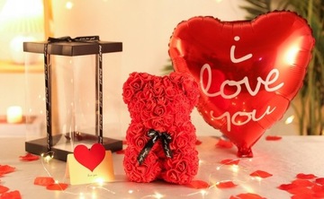 МИШКА С РОЗАМИ БОЛЬШОЙ ПОДАРОК ​​НА ЖЕНСКИЙ ДЕНЬ РОЗА РУЧНОЙ РАБОТЫ ВЕЧНАЯ РОЗА ЦВЕТОЧНАЯ КОРОБКА