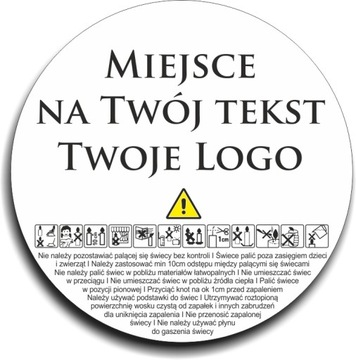 Personalizowane Naklejki na świece piktogram x 150