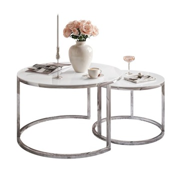 Okrągła ława 2w1 CIRI GLASS CHROM szklany blat