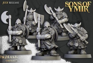 Dwarf Warrior Two-handed Axe x5 szt. - Druk 3D