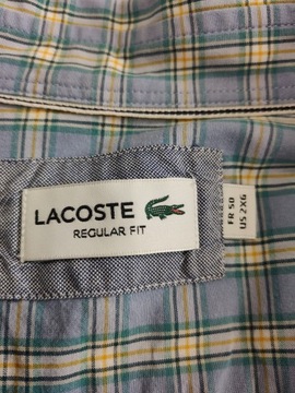 LACOSTE Modrá kockovaná košeľa Regular Fit 50 US 2XG