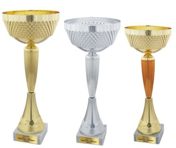 komplet pucharów 38-35-31 cm +TABLICZKI GRATIS