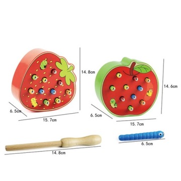 Магнитные удочки Черви в клубничной игре