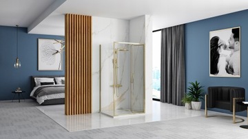 Кабина душевая угловая складная Rapid FOLD 80x100 Gold