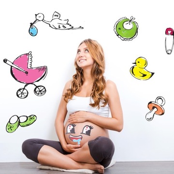НАКЛЕЙКИ НА ЖИВОТ ДЛЯ БЕРЕМЕННОСТИ, 12 ЛИСТОВ