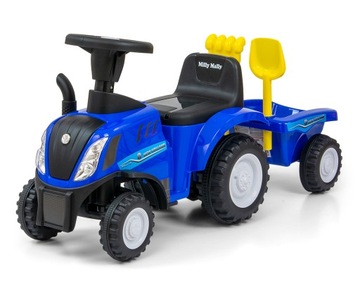 Traktorek Milly Mally New Holland T7 niebieski Przyczepka Interaktywny