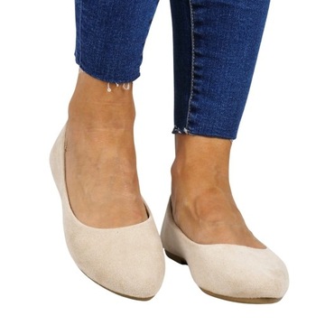 iShoes ЖЕНСКИЕ БАЛЕТКИ УДОБНЫЕ ТУФЛИ НА ПЛОСКОЙ ПЛОСКОСТИ БЕЖЕВЫЕ ЗАМШЕВЫЕ МОДНЫЕ