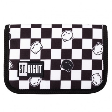 Piórnik dwuklapkowy Kot Koty Kratka Szachownica Chess Cats St.Right
