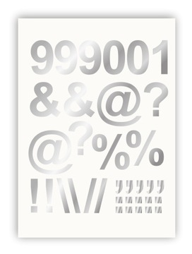 Самоклеящиеся буквы серебряного цвета с алфавитом и цифрами 50 мм.