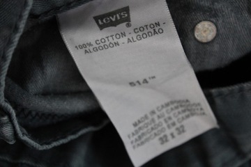 LEVI'S 514 SZARE SPODNIE JEANS W32 L32 BDB STAN