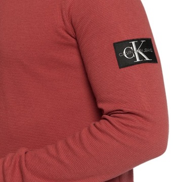 -33% CALVIN KLEIN JEANS LONGSLEEVE MĘSKI REGULAR FIT CZERWONY XXXL