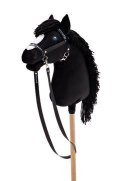 PASJA HOBBY HORSE CZARNY - MAŚĆ KARA - DUŻY (38 CM) - KONIK NA KIJU
