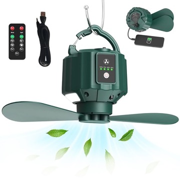 WENTYLATOR NAMIOTÓW WENTYLATOR KEMPINGOWY 5200 MAH GROWBOX CEILING FANS