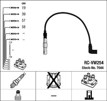NGK 7044 KABEL VYSOKÉHO NAPÍNÁK RC-VW254