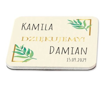 PREMIUM Magnesy podziękowania za przybycie pamiątki na ślub ślubne weselne