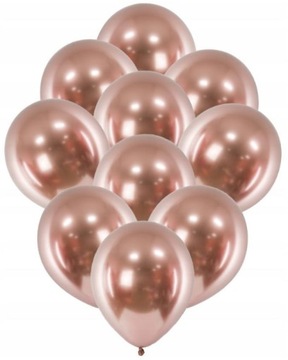 BALONY GLOSSY Shiny CHROM RÓŻOWE ZŁOTO 30cm 50szt