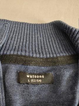 WATSONS Granatowy SWETER PULLOVER ze STÓJKĄ 52/54 L