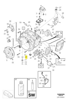 VOLVO V40 XC40 oring korka spustu oleju skrzyni