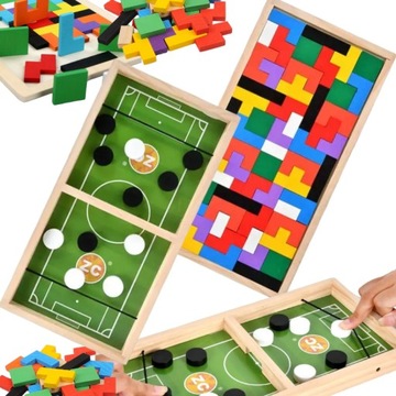 DREWNIANA GRA ZRĘCZNOŚCIOWA PIŁKARZYKI CYMBERGAJ TETRIS fast sling 2w1