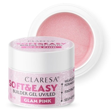CLARESA Żel budujący Soft&Easy Glam Pink 45g