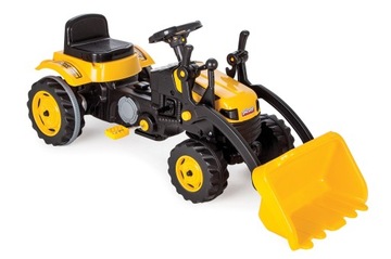 DUŻY TRAKTOR NA PEDAŁY KOPARKA Z ŁYCHĄ ŻÓŁTY