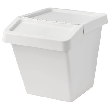 POJEMNIK KOSZ DO SEGREGACJI Z POKRYWĄ BIAŁY 60 L IKEA SORTERA