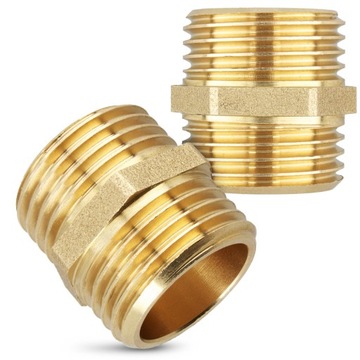 ЛАТУННЫЙ НИППЕЛЬ 1/2 НЕСКОЛЬКИХ Соединитель 20 мм Соединитель водопроводной трубы Латунь