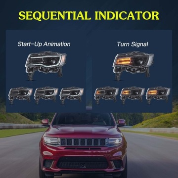 JEEP GRAND CHEROKEE WK2 2014-2021 ЛАМПЫ ПОЛНОСТЬЮ СВЕТОДИОДНЫЕ ДХО VLAND КОМПЛЕКТ