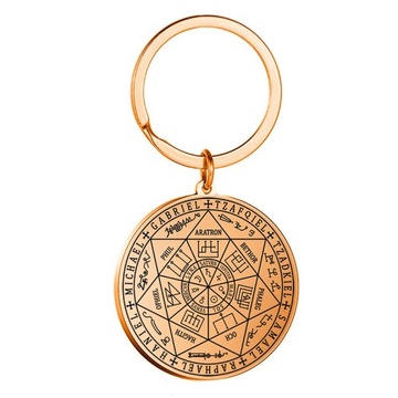 BRELOK DO KLUCZY 7 ARCHANIOŁÓW PIECZĘĆ BRELOCZEK SZCZĘŚCIA AMULET STAL 316L
