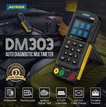 AUTOOL DM303 ЦИФРОВОЙ Осциллограф, тестер цепей, мультиметр, мультиметр