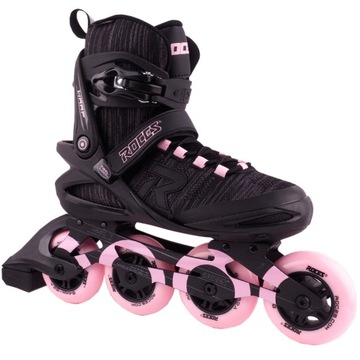Роликовые коньки Roces Warp Thread W Tif, серые и розовые спортивные роликовые коньки, размер 37
