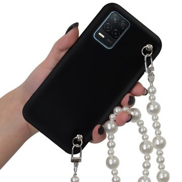 Etui Mat Blink do REALME 8 5G Case Łańcuszek Perły