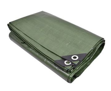 PLANDEKA 2x8m WZMACNIANA GRUBA 120g ZIELONA MOCNA UV+ WODOODPORNA