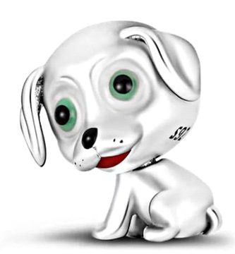 MD charms dog zielone oczy pies rottweiler | S 925