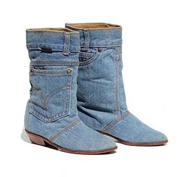 NOWA NIEBIESKIE BOTKI DENIM JEANSOWE WODOODPORNE40