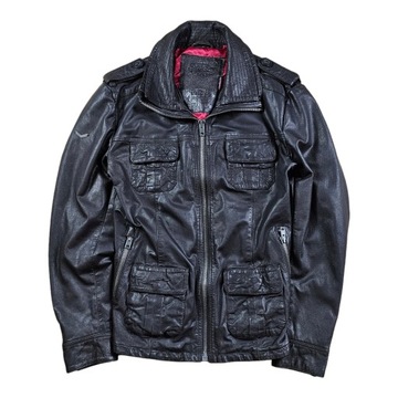 Kurtka Skórzana SUPERDRY JAPAN Skóra Brązowa Elegancka Casual M