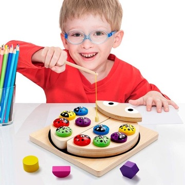 DREWNIANA UKŁADANKA SORTER KLOCKI MONTESSORI