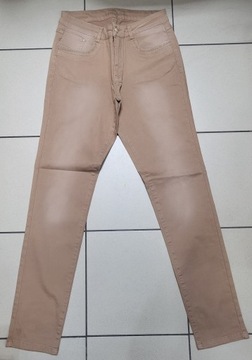 NOWOŚĆ SPODNIE PARAMI JEANS DŁUGIE SKINNY CELINE KARMELOWE 44/36-44