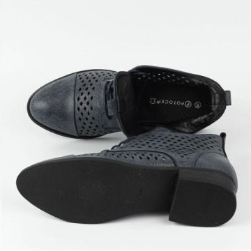 ТЕМНО-СИНИЕ АЖУРНЫЕ ВЕСЕННИЕ БОТИЛЬНИКИ POTOCKI 12091 р 41