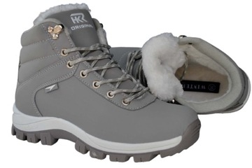 BUTY ZIMOWE CIEPŁE TREKINGI ŚNIEGOWCE TURYSTYCZNE SPORT MŁODZIEŻOWO DAMSKIE