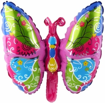 BALON FOLIOWY MOTYL MOTYLEK RÓŻOWY URODZINY 42 CM