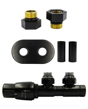 Zawory termo 50mm TWINS czarny mat lewy GZ1/2 AiO