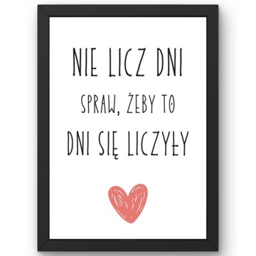 OBRAZ W RAMIE DO SALONU PLAKAT Z NAPISEM CYTATY