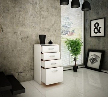 Белый комод на колонне с ящиками K026 WHITE