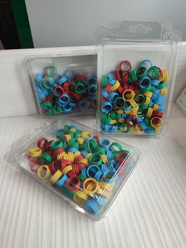 ZNACZNIKI SPIRALNE 16 mm OBRĄCZKI DLA KUR 50 szt