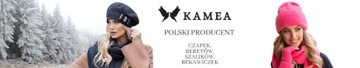 ZITA-KOMPLET beret z kominem damski zimowy kolor fuksja, KAMEA