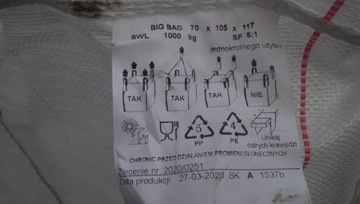 BIGBAG МЕШОК ДЛЯ ЗЕРНА BIG BAG BIG-BAG 1000 КГ FUNDER