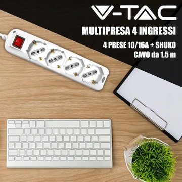 V-TAC Многофункциональный источник питания с выключателем и кабелем длиной 1,5 метра, тип L IT